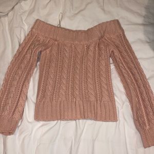 Pink off the shoulder sweater